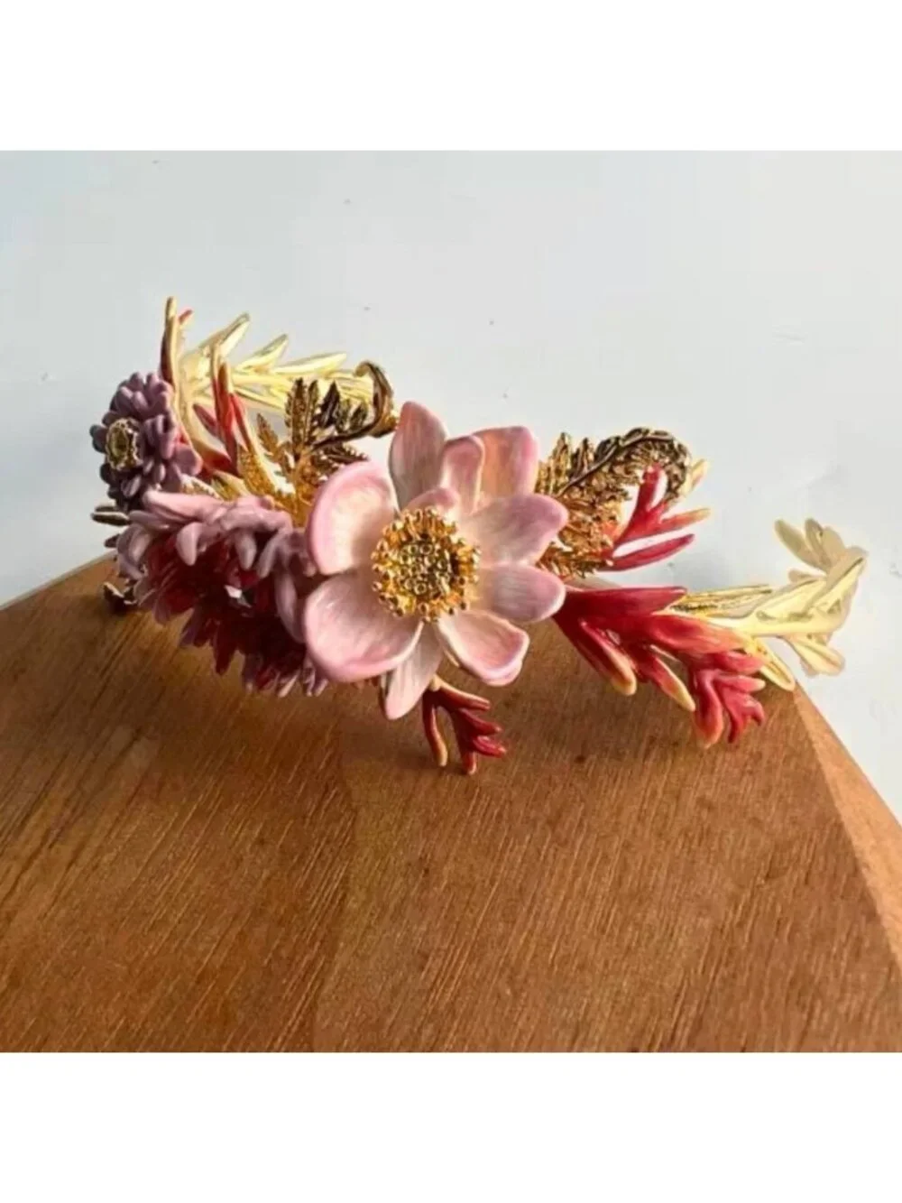 LES NEREIDES Anthropologie Hand Enameled Floral BRACELET
